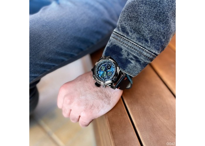 Мужские часы AMST 3022P Black-Blue Smooth Wristband
