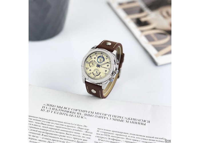 Мужские часы Guardo 10281-3 Brown-Silver-Gold