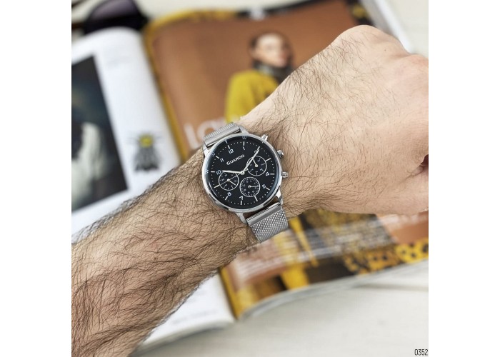 Мужские часы Guardo B01116-1 Silver-Black