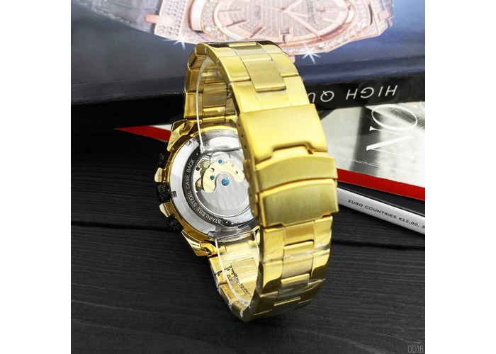 Мужские часы Forsining 6913 Gold-Black
