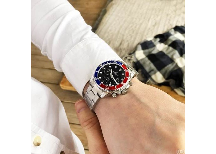 Мужские часы Chronte Nicolas Silver-Blue-Red-Black