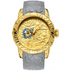 Мужские часы Megalith 8041MA Gold-Gray Dragon Sculpture